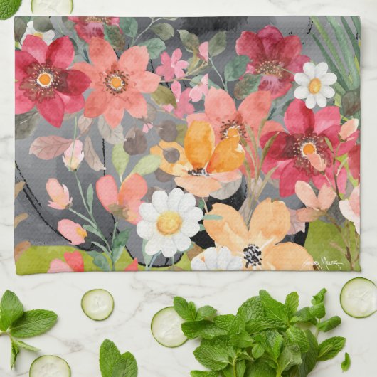 AWASH IN LICHT Zwart - Blue Chow Dog Theedoek (Gevouwen)