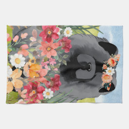 AWASH IN LICHT Zwart - Blue Chow Dog Theedoek