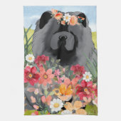 AWASH IN LICHT Zwart - Blue Chow Dog Theedoek (Verticaal)