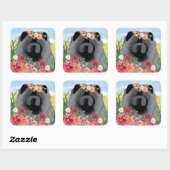 AWASH IN LICHT Zwart - Blue Chow Dog Vierkante Sticker (Vel)