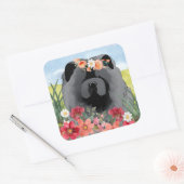 AWASH IN LICHT Zwart - Blue Chow Dog Vierkante Sticker (Envelop)
