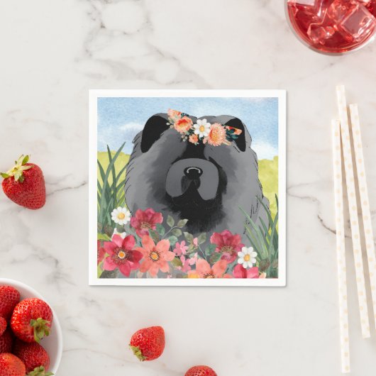 AWASH IN LIGHT Black - Blauwe Chow Hondenshirts Servet (Insitu)