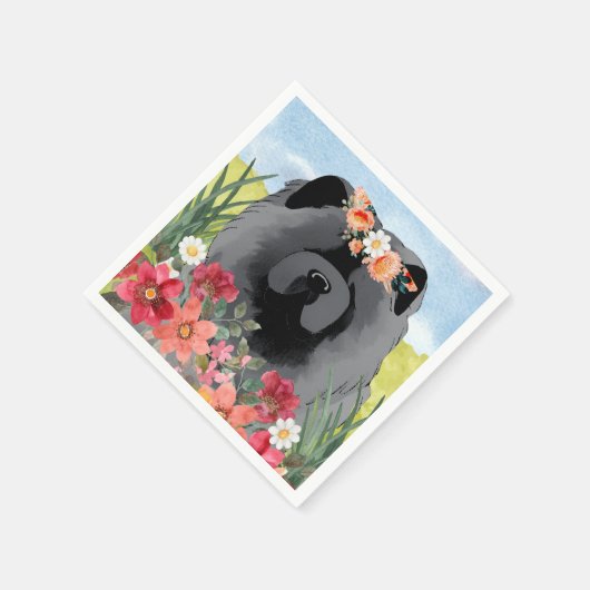 AWASH IN LIGHT Black - Blauwe Chow Hondenshirts Servet (Hoek)