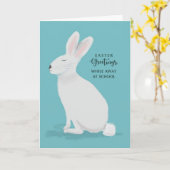 Away at School Easter Greetings White Rabbit Kaart (Gele Bloem)