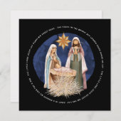 Away in a Manger Lyrics nationality Scene Black Feestdagenkaart (Voorkant / Achterkant)