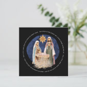 Away in a Manger Lyrics nationality Scene Black Feestdagenkaart (Staand voorkant)