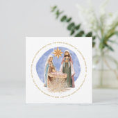 Away in a Manger Lyrics nativiteitsscène kerst Feestdagenkaart (Staand voorkant)