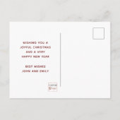 Away in a Manger Verse Script Typografie Stable Feestdagenkaart (Achterkant)