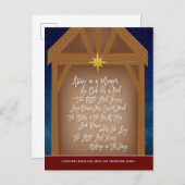 Away in a Manger Verse Script Typography Carol Feestdagenkaart (Voorkant / Achterkant)