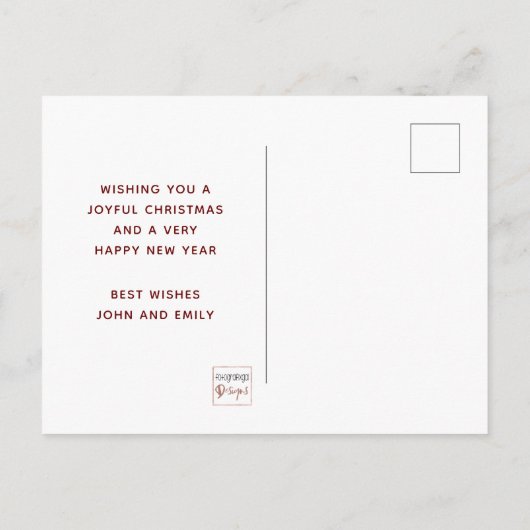 Away in a Manger Verse Script Typography Carol Feestdagenkaart (Achterkant)