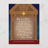 Away in a Manger Verse Script Typography Carol Feestdagenkaart (Voorkant)