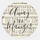 Away in een Manger Classic Round Sticker (Voorkant)