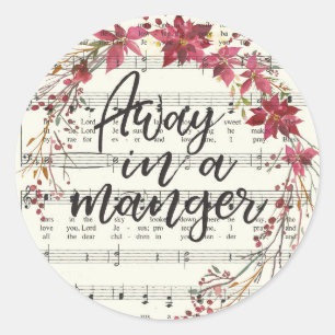 Away in Manger kerst Hymn Sticker