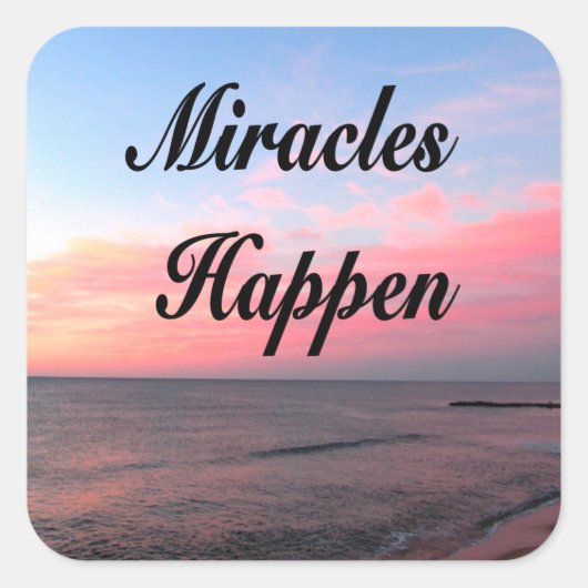 AWE INSPIREREN MIRACLES HAPPELEN SUNRISE FOTO VIERKANTE STICKER (Voorkant)