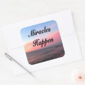 AWE INSPIREREN MIRACLES HAPPELEN SUNRISE FOTO VIERKANTE STICKER (Envelop)