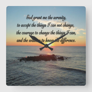 AWE INSPIREREN SERENITY PRAYER ONTWERP VIERKANTE KLOK