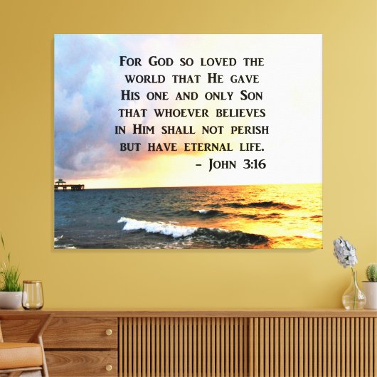 AWE INSPIRING JOHN 3 16 FOTOONTWERP CANVAS AFDRUK (Insitu (Woonkamer))