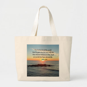 AWE-INSPIRING JOHN 3:16 SUNRISE GROTE TOTE BAG
