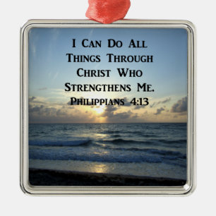AWE-INSPIRING PHILIPPIANS 4:13 GROENE SCRIPTUUR METALEN ORNAMENT