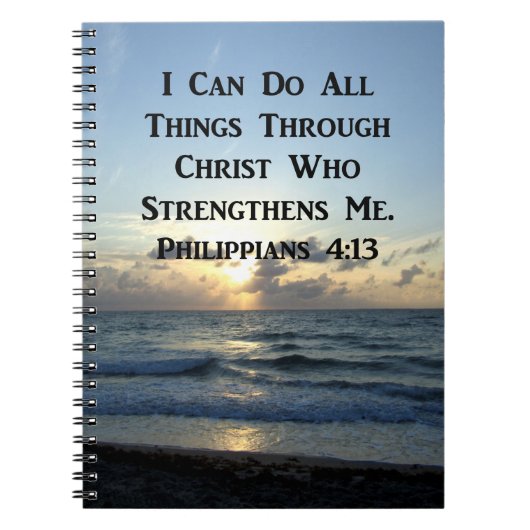 AWE-INSPIRING PHILIPPIANS 4:13 GROENE SCRIPTUUR NOTITIEBOEK (Voorkant)
