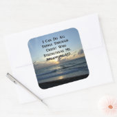 AWE-INSPIRING PHILIPPIANS 4:13 GROENE SCRIPTUUR VIERKANTE STICKER (Envelop)