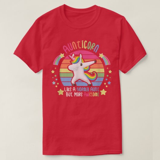 AweInspirerende Dabbing Unicorn als een tante T-shirt (Design voorkant)