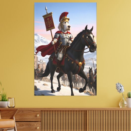 Awesome anthropomorphic Italian Spinone dog canvas Afdruk (Insitu (Woonkamer))