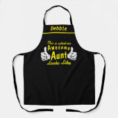 Awesome Aunt Apron - Custom Name Personalized Schort (Voorkant)