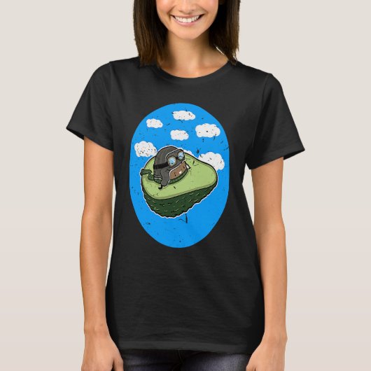 Awesome Avocado Plane Flying Avocado T-shirt (Voorkant)