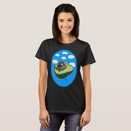 Awesome Avocado Plane Flying Avocado T-shirt (Voorkant volledig)