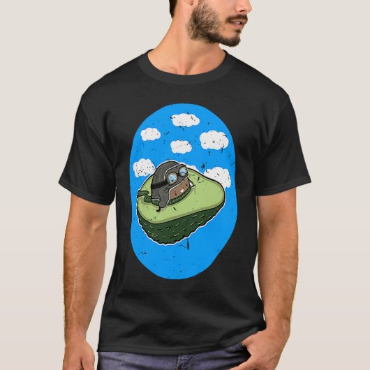 Awesome Avocado Plane Flying Avocado T-shirt (Voorkant)