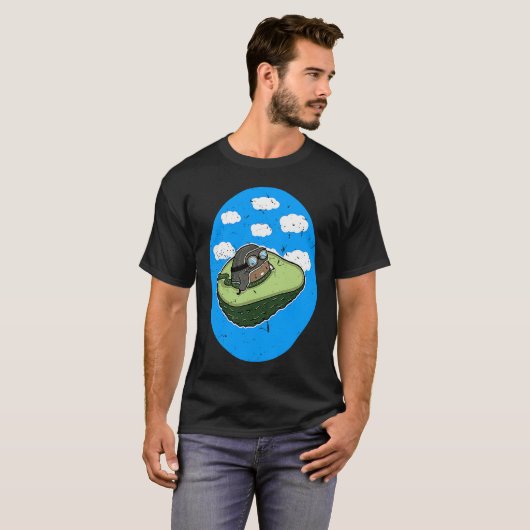 Awesome Avocado Plane Flying Avocado T-shirt (Voorkant volledig)
