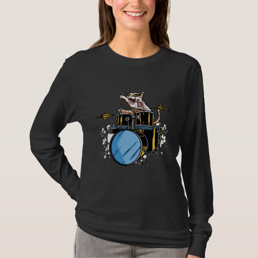 Awesome Cat Drummer T-shirt (Voorkant)