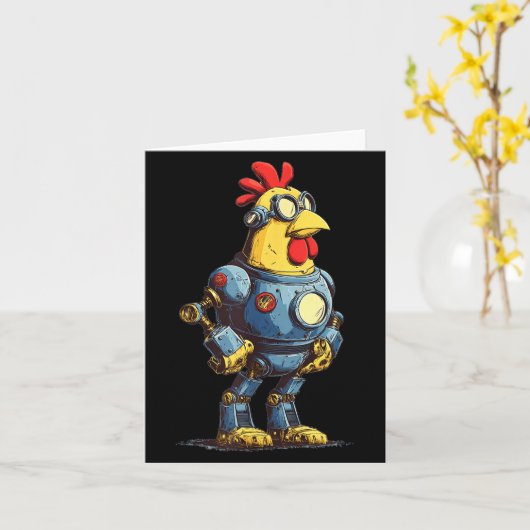 Awesome Chicken Robot For Future Animals Lovers Kaart (Gele Bloem)