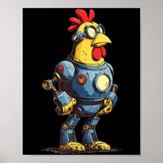 Awesome Chicken Robot For Future Animals Lovers Poster (Voorkant)