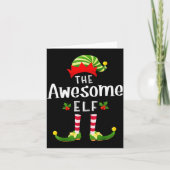 Awesome Christmas Elf Matching Pajama X-mas Party Kaart (Voorkant)