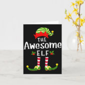 Awesome Christmas Elf Matching Pajama X-mas Party Kaart (Gele Bloem)