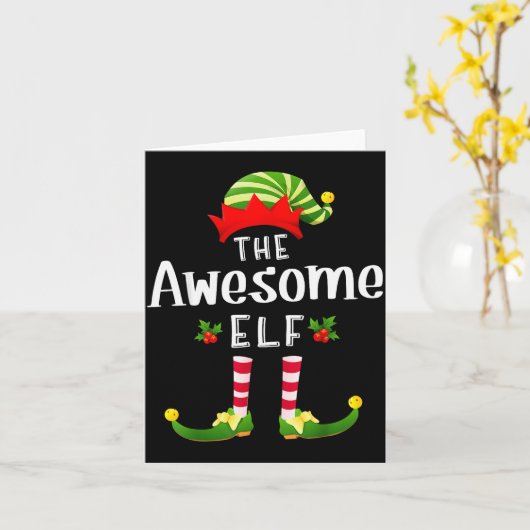 Awesome Christmas Elf Matching Pajama X-mas Party  Kaart (Gele Bloem)