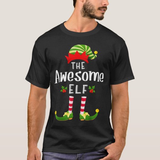 Awesome Christmas Elf Matching Pajama X-mas Party  T-shirt (Voorkant)