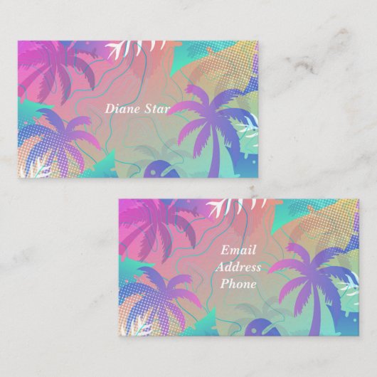 Awesome Colorful Palm Trees Visitekaartje (Voorkant / Achterkant)