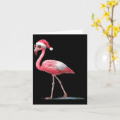 Awesome Cool Flamingo With Christmas Hat And Sungl Kaart (Gele Bloem)