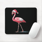 Awesome Cool Flamingo With Christmas Hat And Sungl Muismat (Met muis)