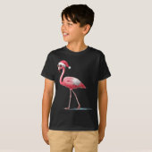 Awesome Cool Flamingo With Christmas Hat And Sungl T-shirt (Voorkant volledig)
