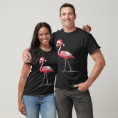 Awesome Cool Flamingo With Christmas Hat And Sungl T-shirt (Unisex)