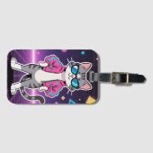 Awesome Cool Retro Gamer Cat Bagagelabel (Voorkant (horizontaal))