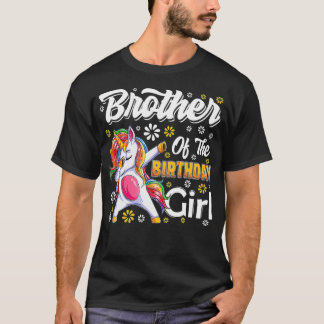 awesome dabbing unicorn birthday Brother Family Ma T-shirt