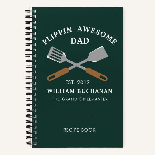 Awesome Dad BBQ Father Personalized Recipe Notitieboek (Voorkant)