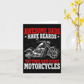 Awesome Dads Have Beards Tattoos And Rides Motorcy Kaart (Gele Bloem)