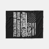 Awesome Dads Have Daughters And Motorcycle Father' Fleece Deken (Voorkant (Horizontaal))