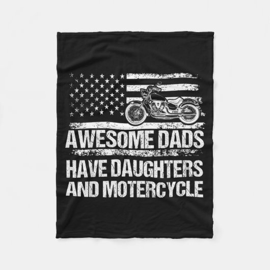 Awesome Dads Have Daughters And Motorcycle Father' Fleece Deken (Voorkant)